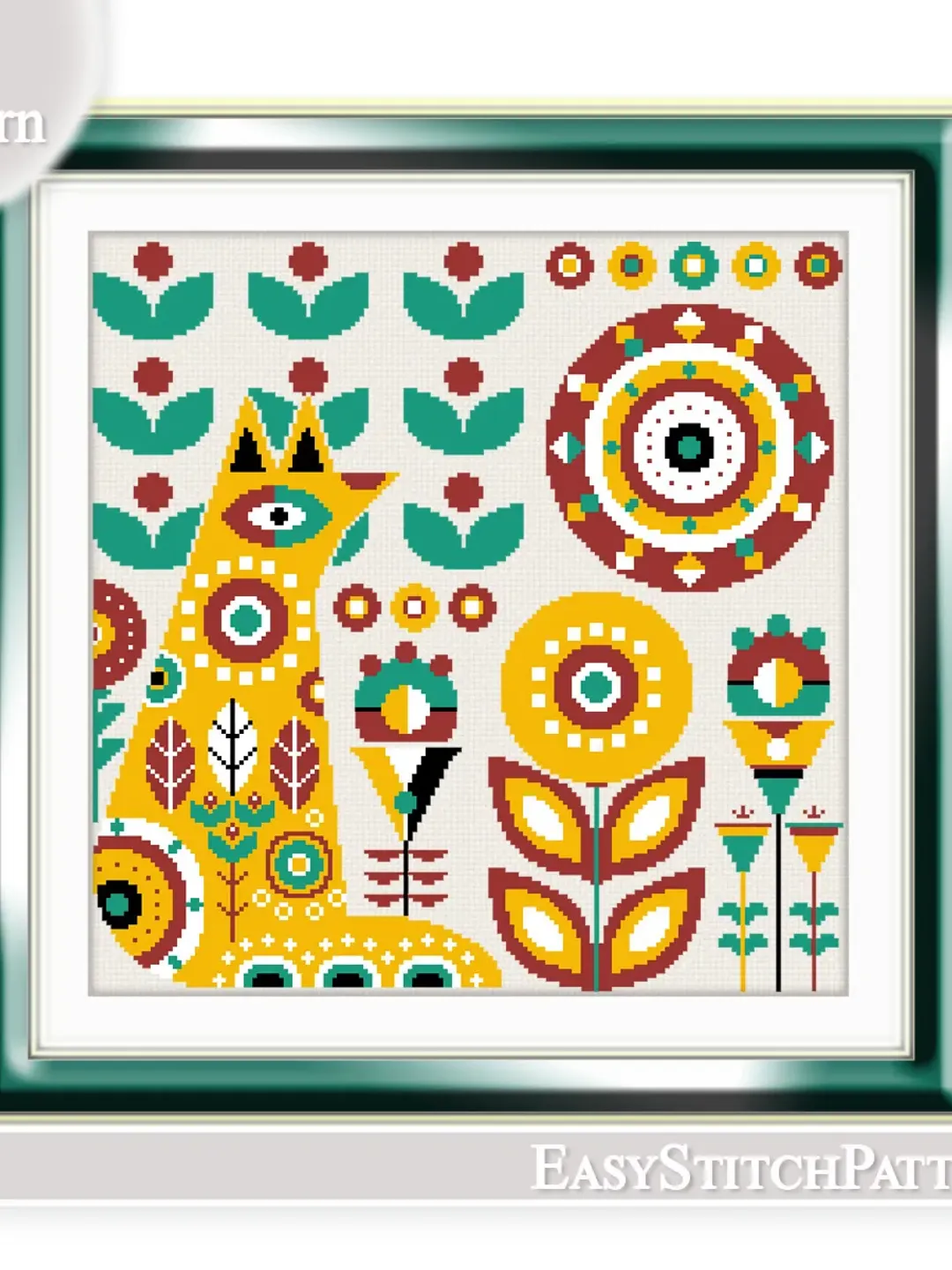 Folk Cross Stitch Pattern. Scandinavian cross stitch. Ethnic cross stitch pattern.