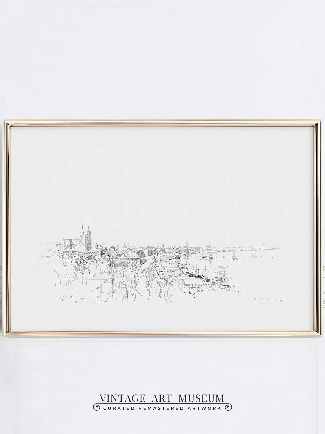 Cityscape Art Sketch Print Minimalist Wall Art, Vintage French Rustic Decor, Digital Download PRINTABLE | 213