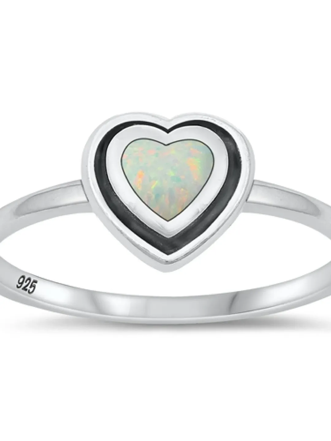 White Opal Heart Stone Ring, Opal Toe Ring, Opal Thumb Ring, Pinky ring Size 4 to 10