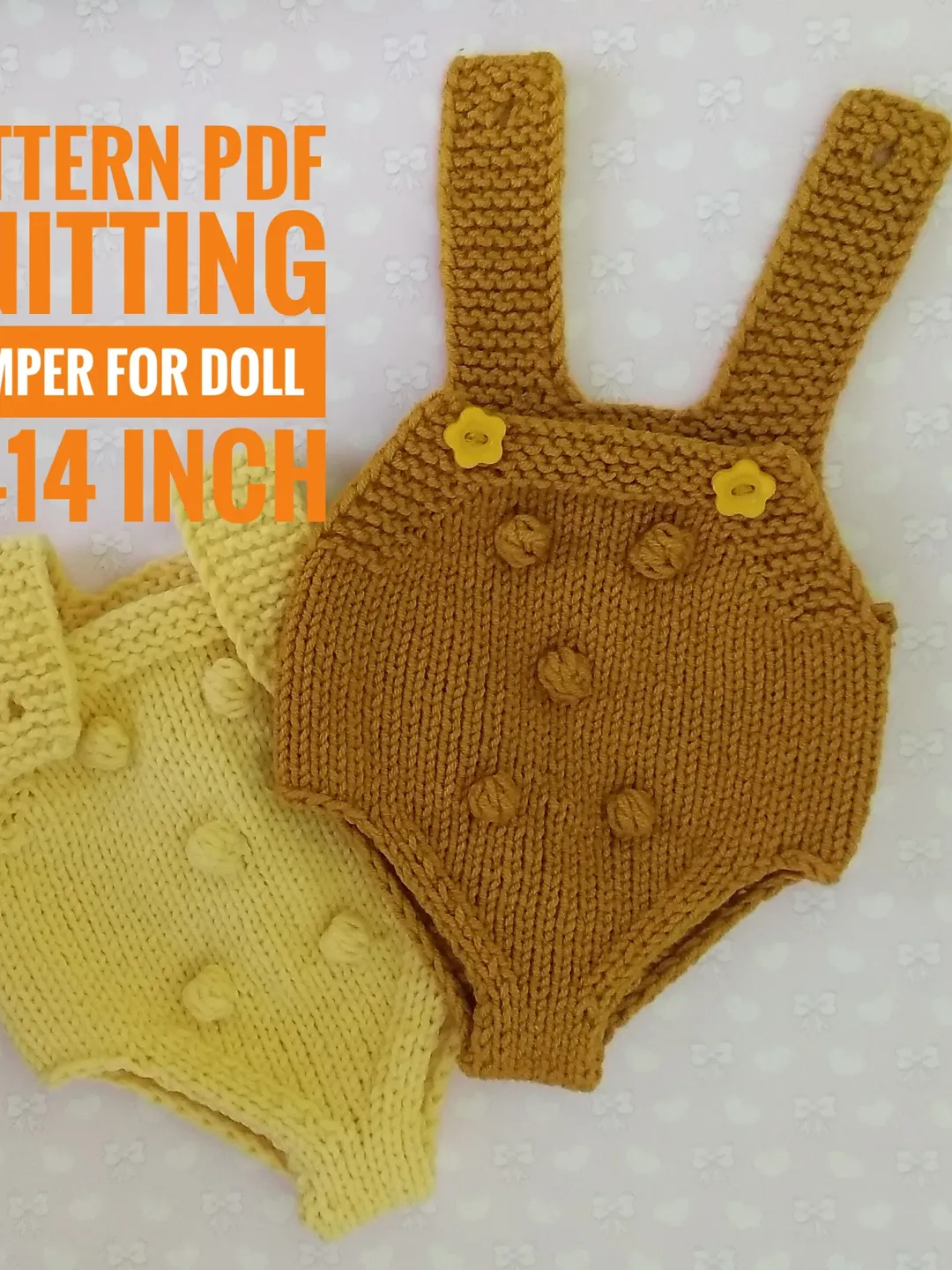 Pattern PDF Romper for doll Minikane,  tutorial Romper with Popcorn for doll, pattern knitting clothes for Gordi doll