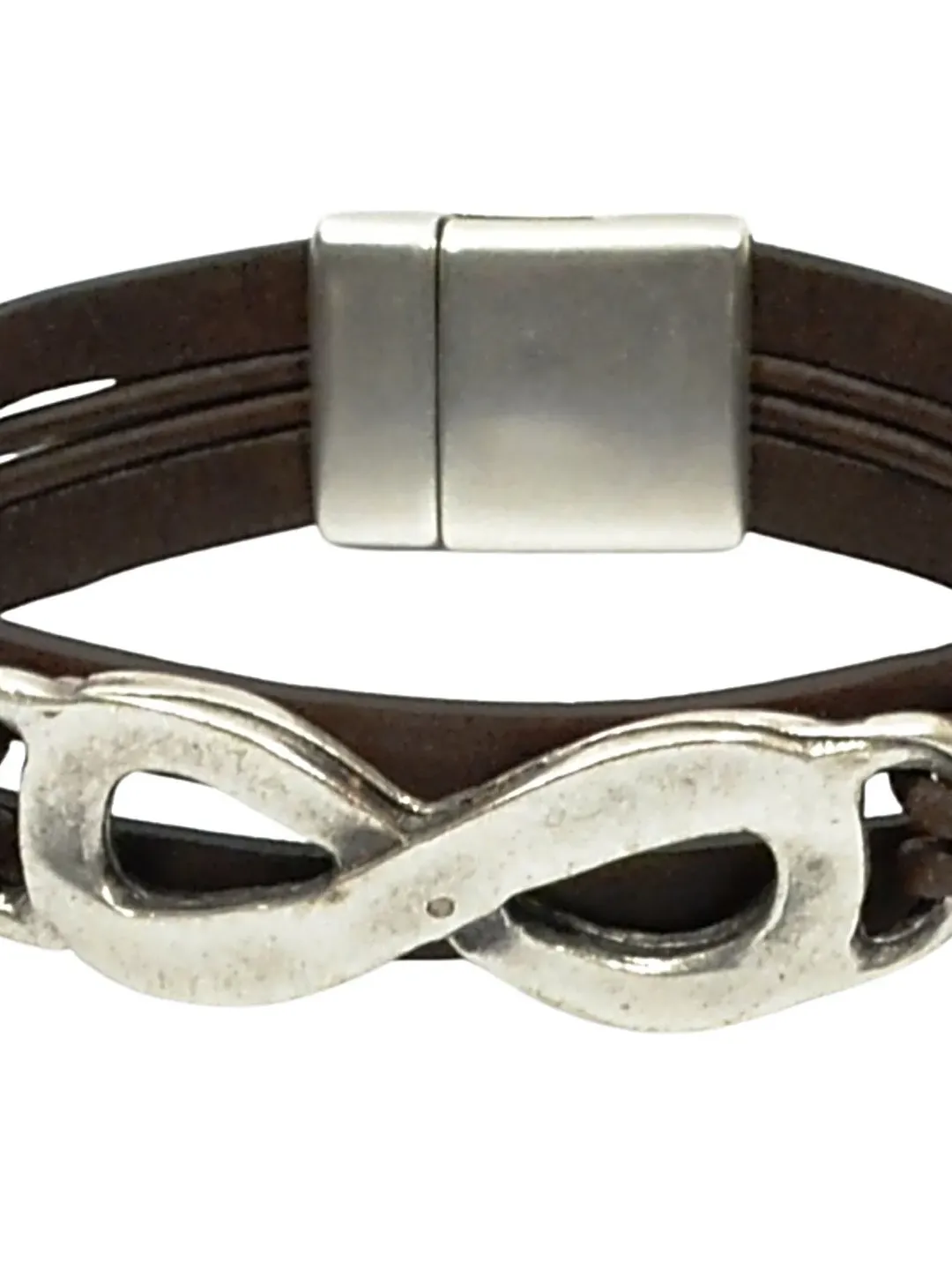 Leather Infinity Bracelet Men - Leather Bracelet Homme - Anniversary Gift for Him - Infinite Symbol Bracelet - Unisex Valentines Gifts