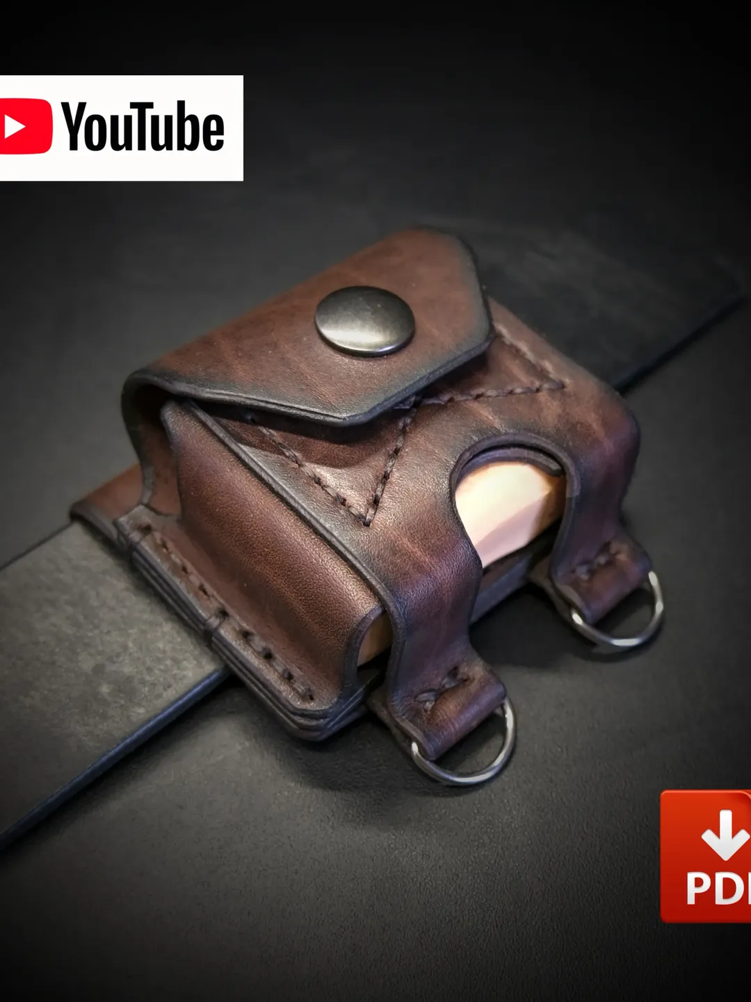 Leather pattern to make AirPods Pro - belt case. OTH12