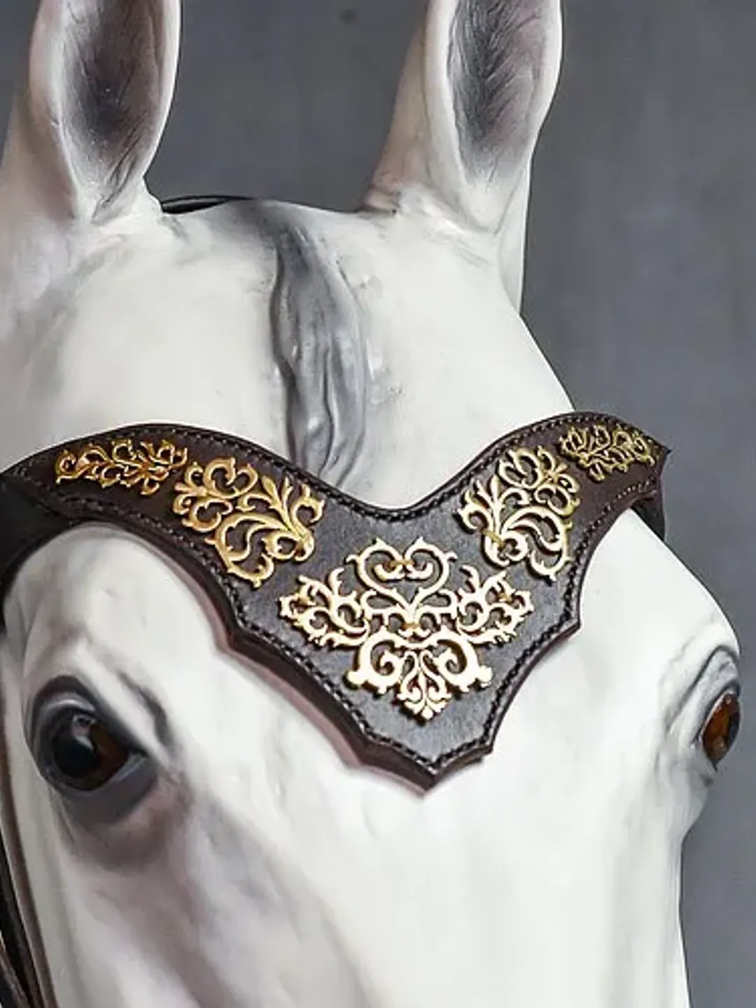 Medieval browband for horses Handmade horse brow band Custom size & gift box