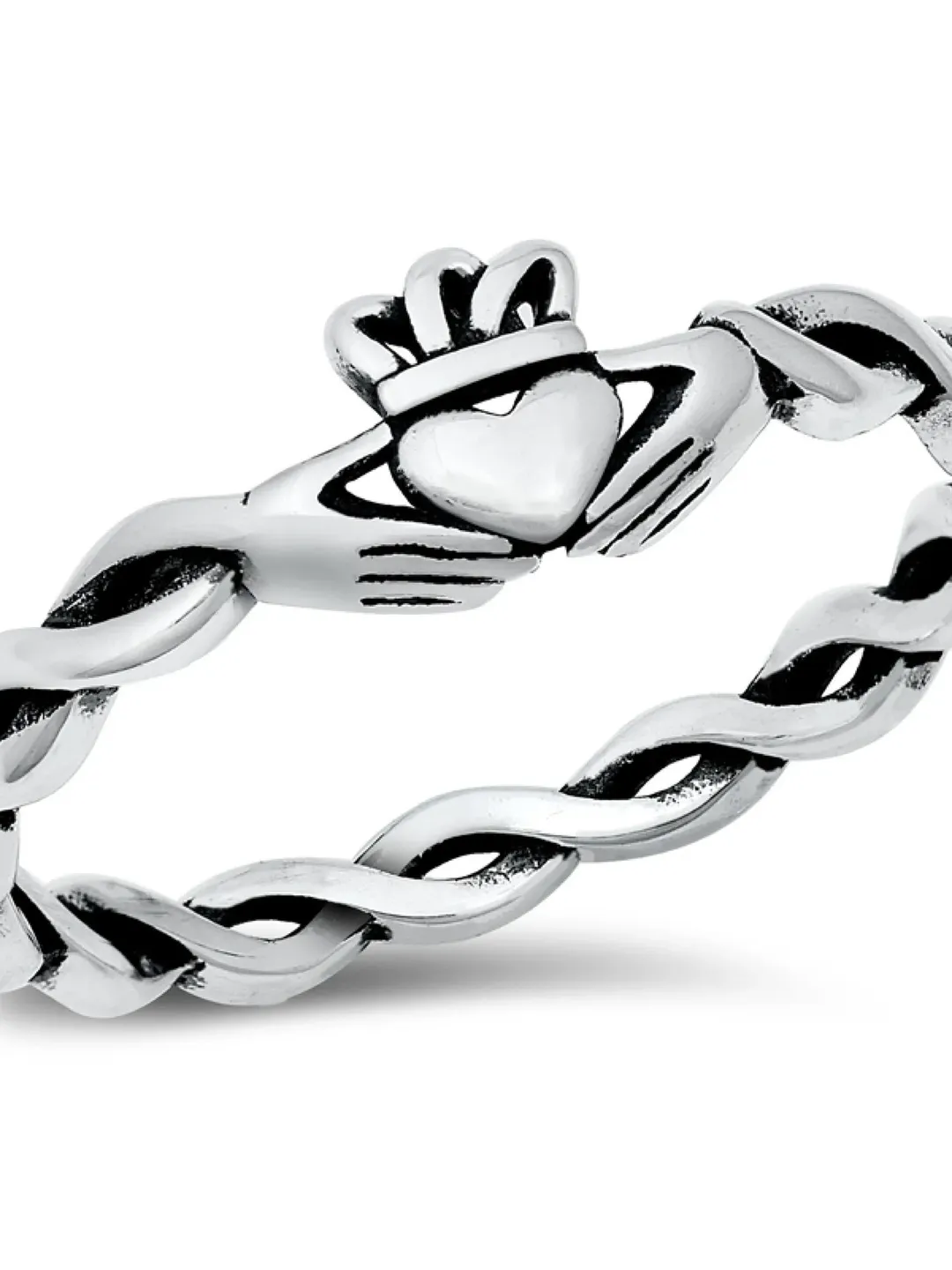 Sterling Silver Claddagh Toe Ring Size 4 and 5, Irish Ring, Celtic Toe Ring, Irish Celtic toe Ring, 925 Celtic Ring Jewelry Women