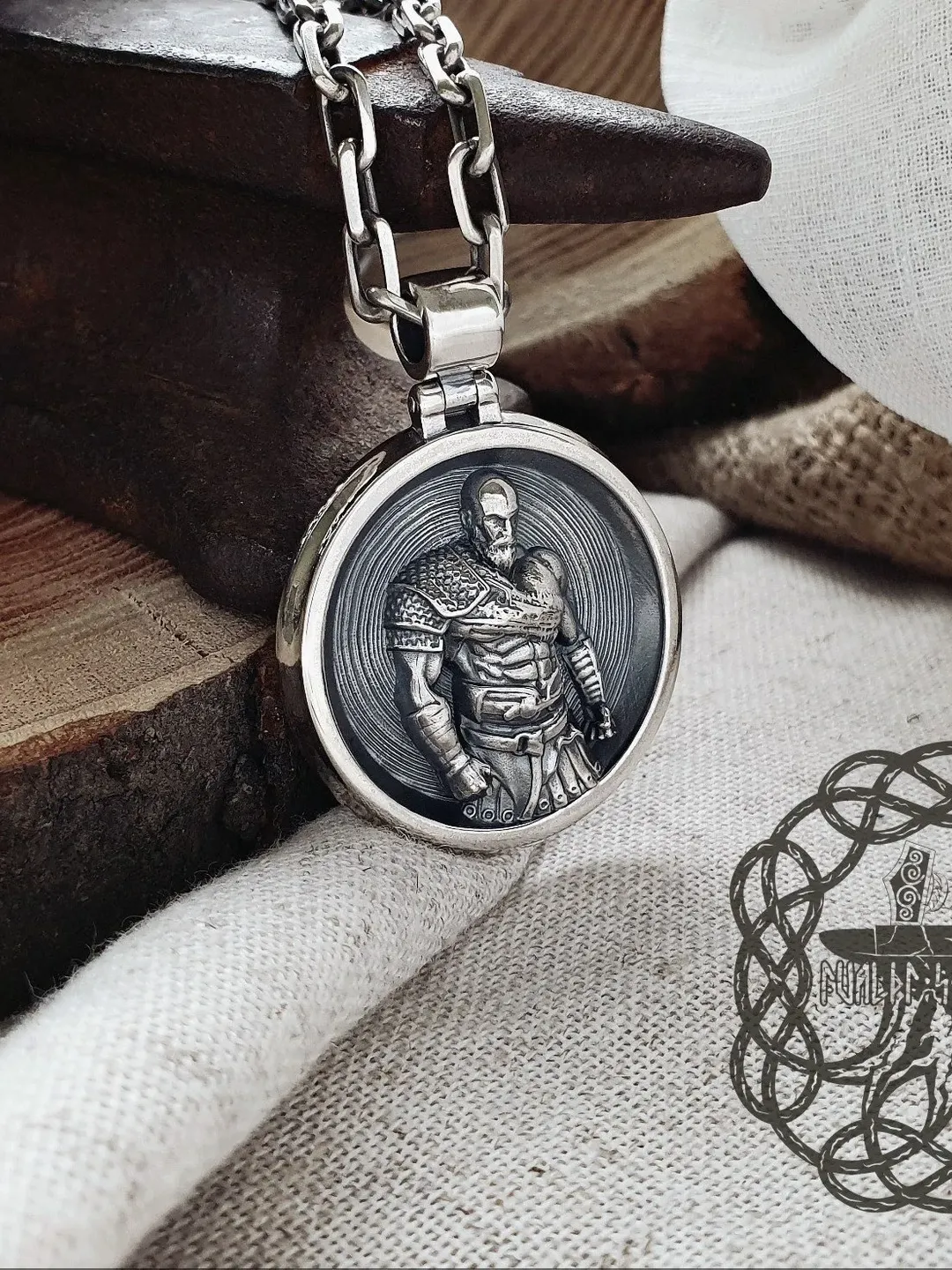 Kratos Pendant, Kratos Necklace, Kratos Necklace, Sterling Silver Pendant, God of War Pendant