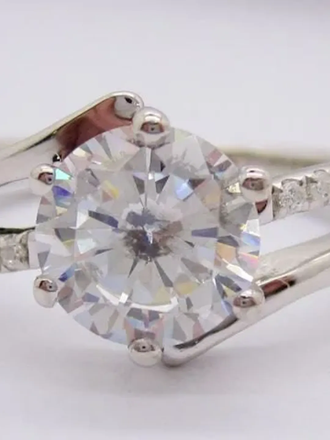 Solid 14K White Gold 7.5MM Round Shape Fashion Engagement & Wedding Semi Mount Ring/Diamond Ring