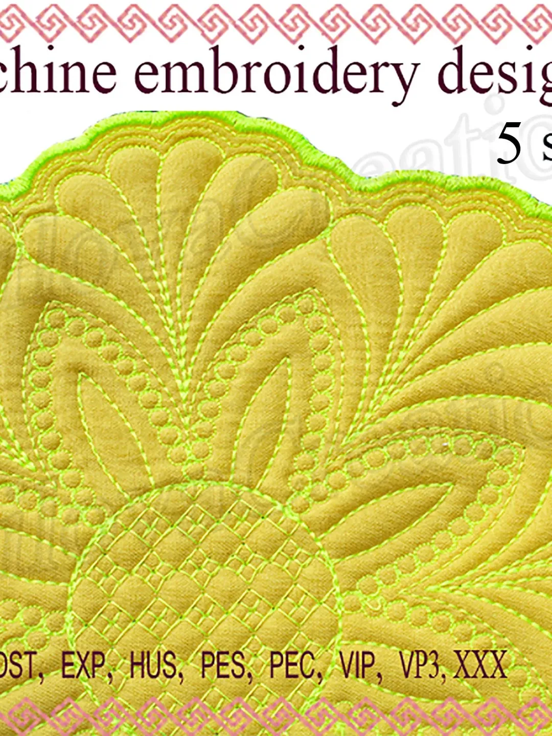 In The Hoop coaster ITH Mug Rug patterns Machine embroidery designs