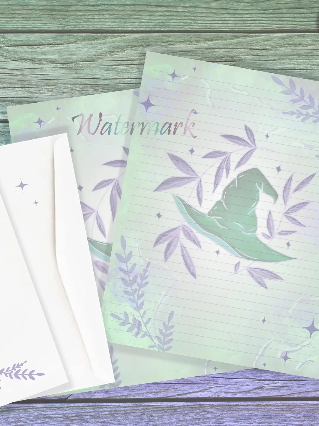 Green Witch Hat Stationery | Witchy Writing Paper | Witch Stationery | Letter Paper | Green Page | Magic Letter Paper | Witchy Page Set