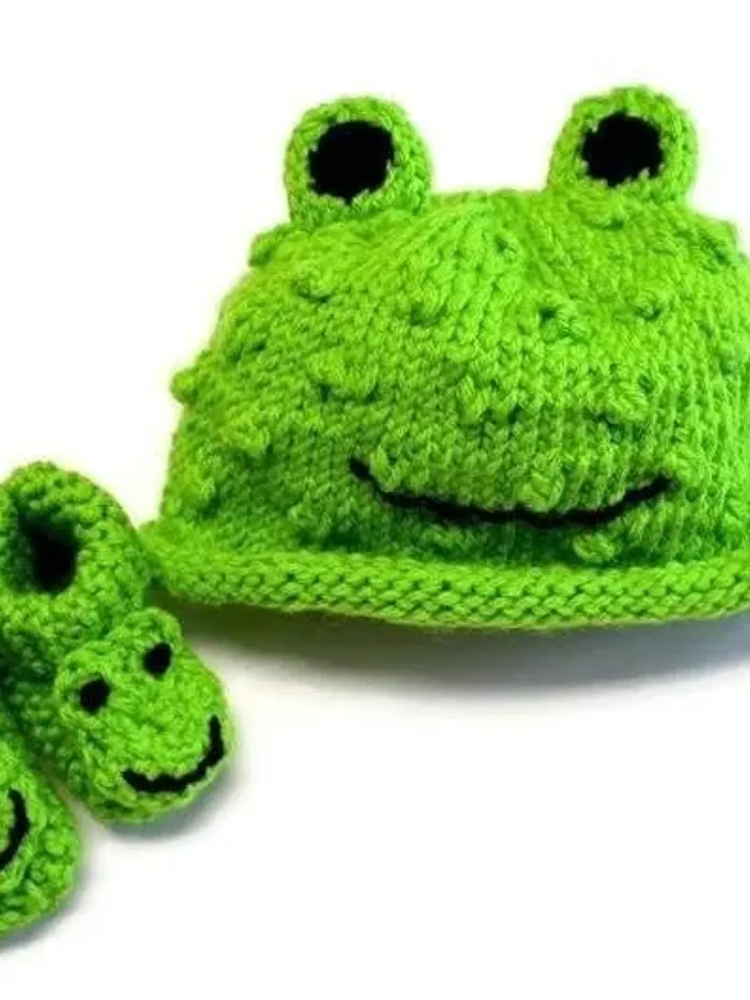 Knit Frog Hat and Booties Socks Set, Halloween Costume for Babies, Animal Photo Shoot Props, Baby Shower Gift Ideas, New Baby Outfit