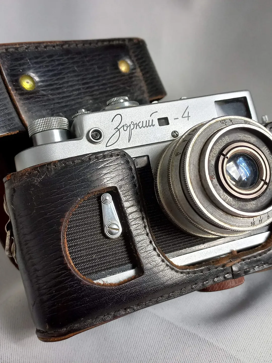 Zorki 4 Camera with Lens Industar 50 and Original Leather Case Year of Issue 1966 Rangefinder Camera From USSR
