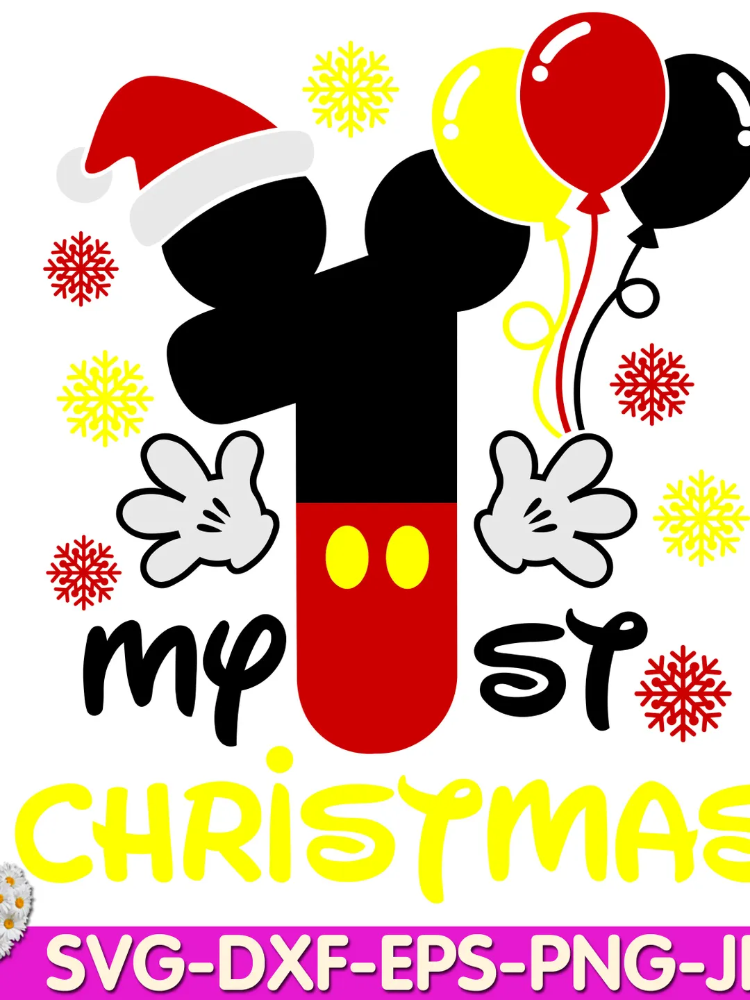 Mouse Number One balloon Santa Cute mouse Christmas mouse digital design Cricut svg dxf eps png ipg pdf cut file
