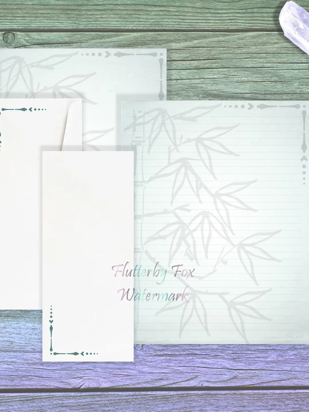 Bamboo Tree Writing Paper Set | Bamboo Page | Zen Stationery | Japanese Garden Paper | Letter Paper | Junk Journal | Nature Stationery