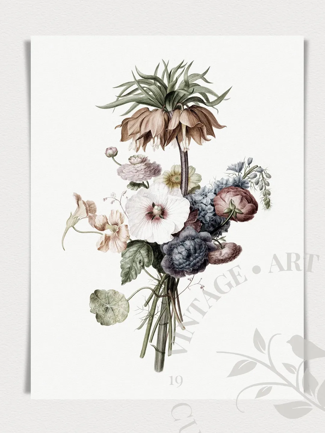 Vintage Floral Wall Art Botanical Set of 2 Prints, Antique Flower ...