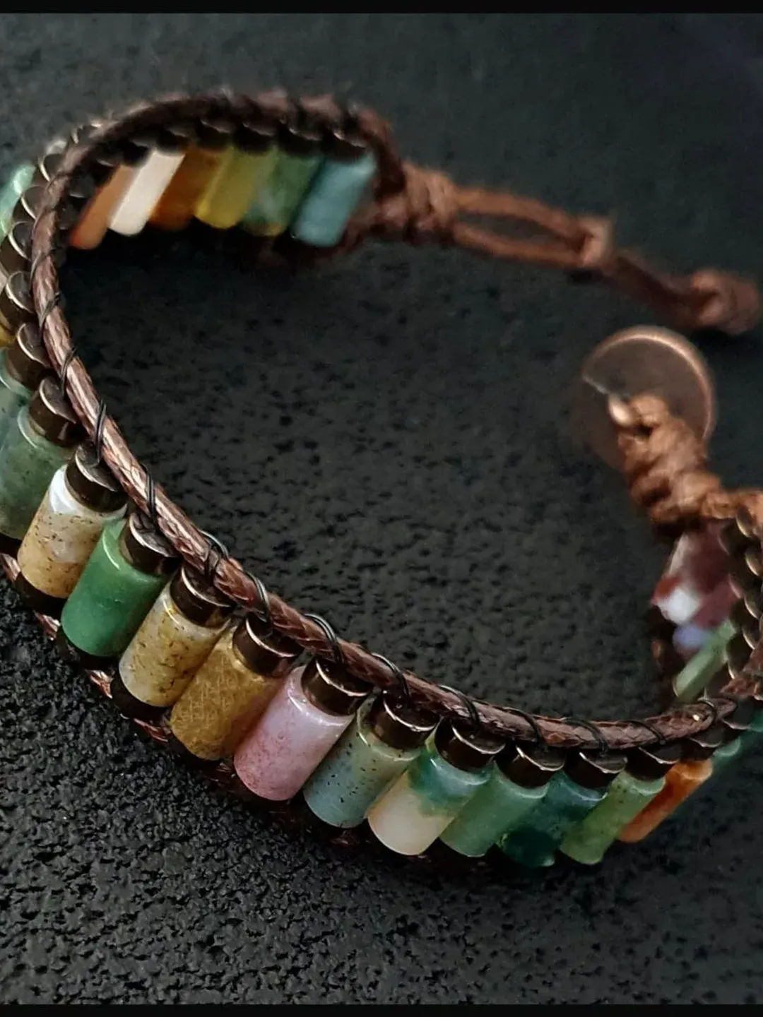 Indian Agate Bracelet with Bronz Hematite Gemstone, Speacial Unique Design Bracelet, Gifts For Men, Women, Dad, Mom, Husband, Wife, Son