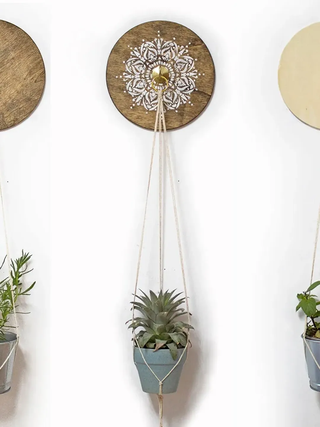 All In One Wall Hook For Hanging Planter Indoor Or Outdoor Wall plant holder Metal And Wood Wall Planter Hook Modern planter hanger