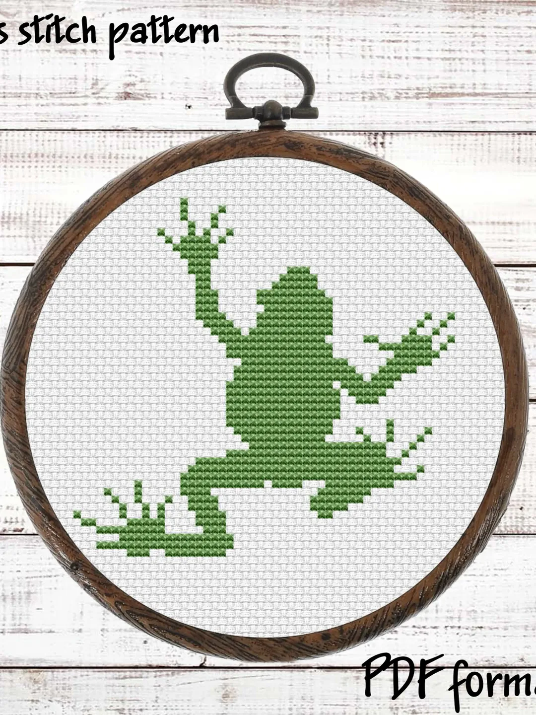 Frog cross stitch pattern PDF, Silhouette xstitch pattern modern, Easy cross stitch design, Beginner cross stitch