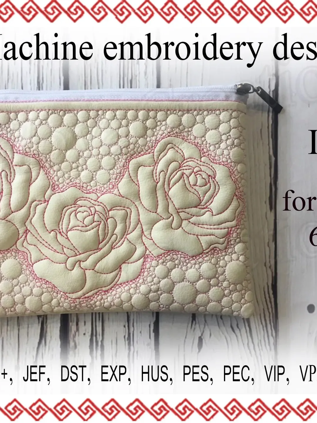 cosmetic bag embroidery designs zippered bag travel zip bag embroidery designs. ITH zippered bag Embroidery Design. File Instant Download