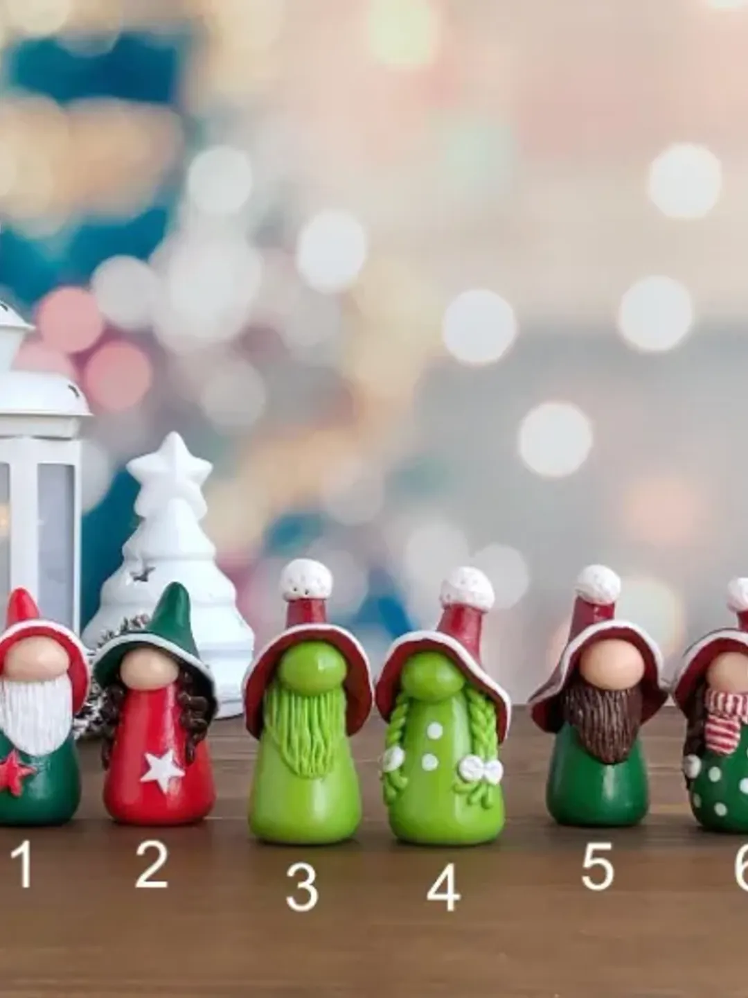Christmas figurine gnome, Christmas decor, Plant decorations for pots, Mini gnome Grinch, Miniature gnomes Santa, Fairy