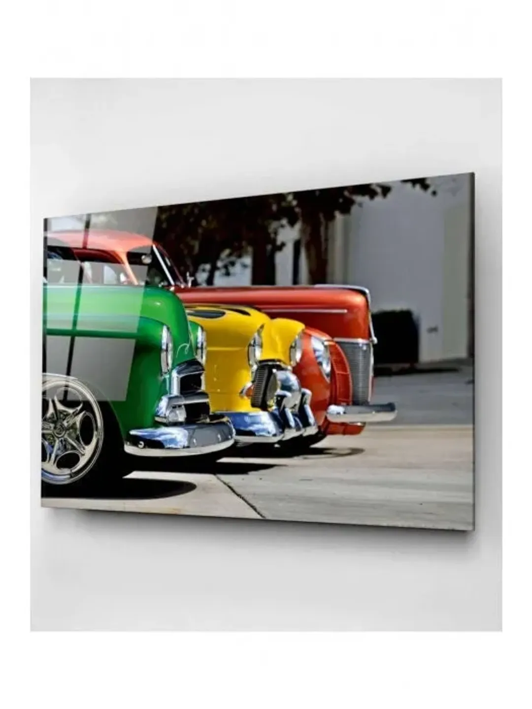 Digi-foto Cuban Cars Tempered Glass Printing Wall Art , Natural And Vivid Wall Decor , Modern Wall Art, Extra Large Wall Art