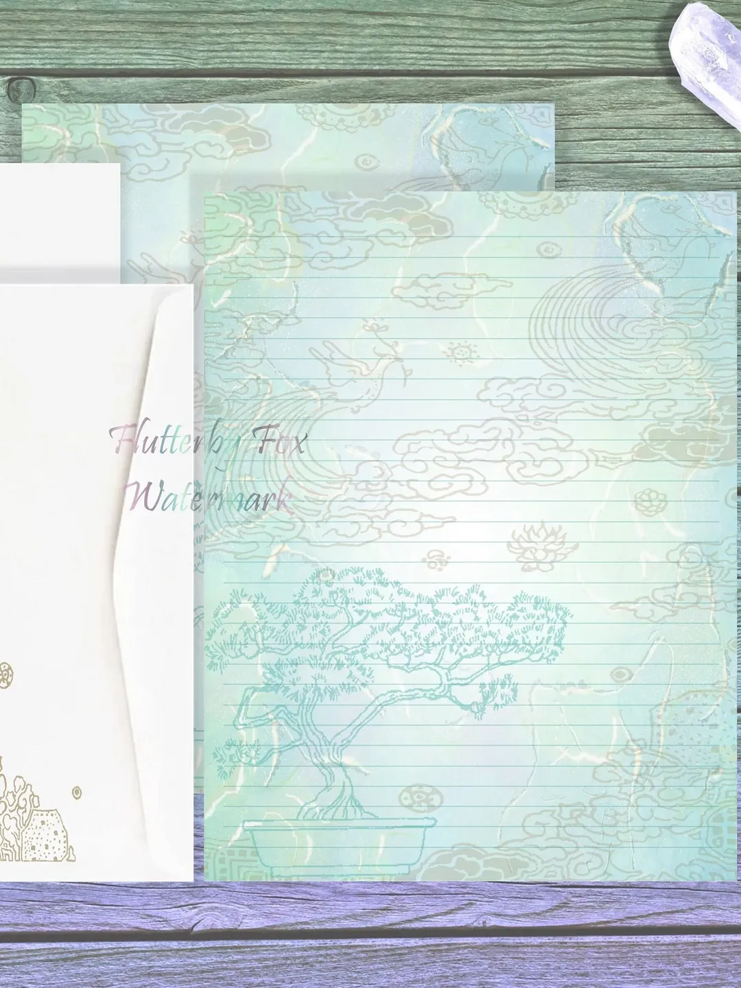 Bonsai Writing Paper | Phoenix Paper | Bonsai Tree Letter Paper | Junk Journal | Zen Writing Paper | Feng Shui Page | Letter Writing Pages