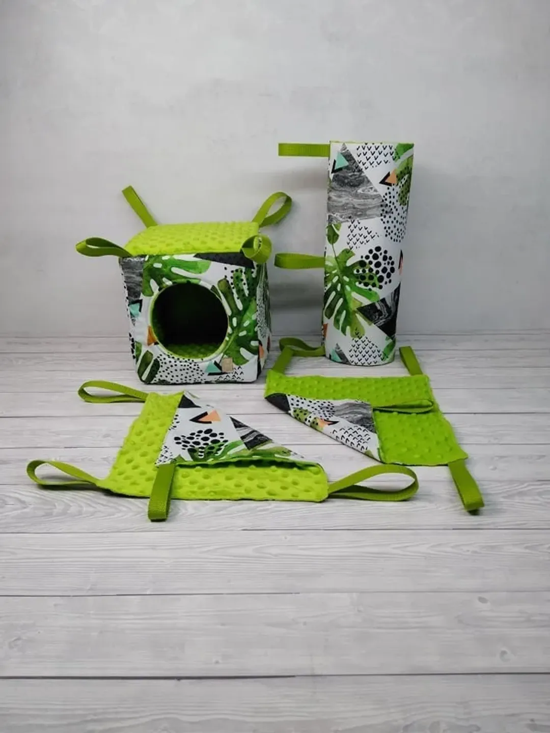 4 piece rat hammock set, chinchilla hammock set,  ferret hammock set, set of hammocks for small animals, rat cage accessories