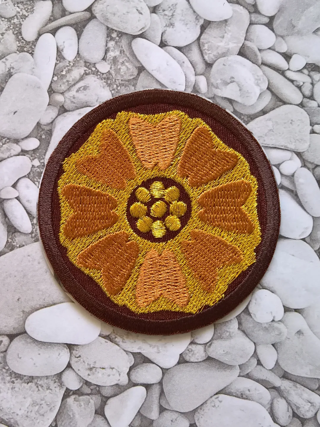 White Lotus Patch Sew on or Hook and Loop Air Nomad, Avatar Stud, Fire Nation, Water Bender Brown and Gold