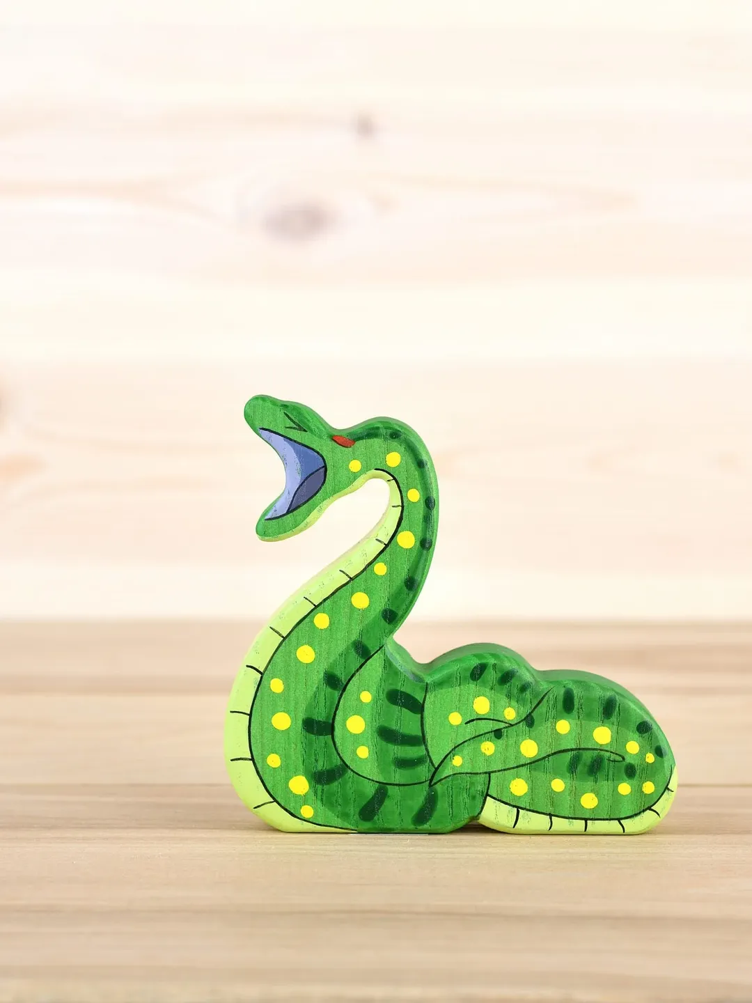 Wooden anaconda figurine Huge snake Amazonian snake