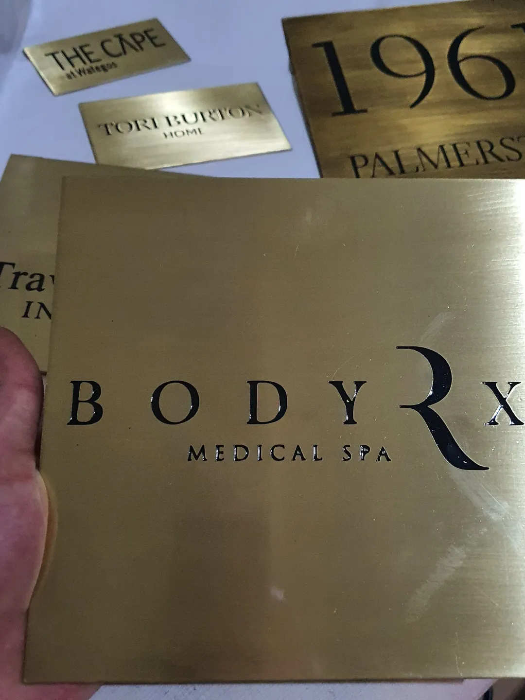 Brushed Brass Plaque Sign - Engraved Cast Brass Sign - Custom Plaque Brass Sign