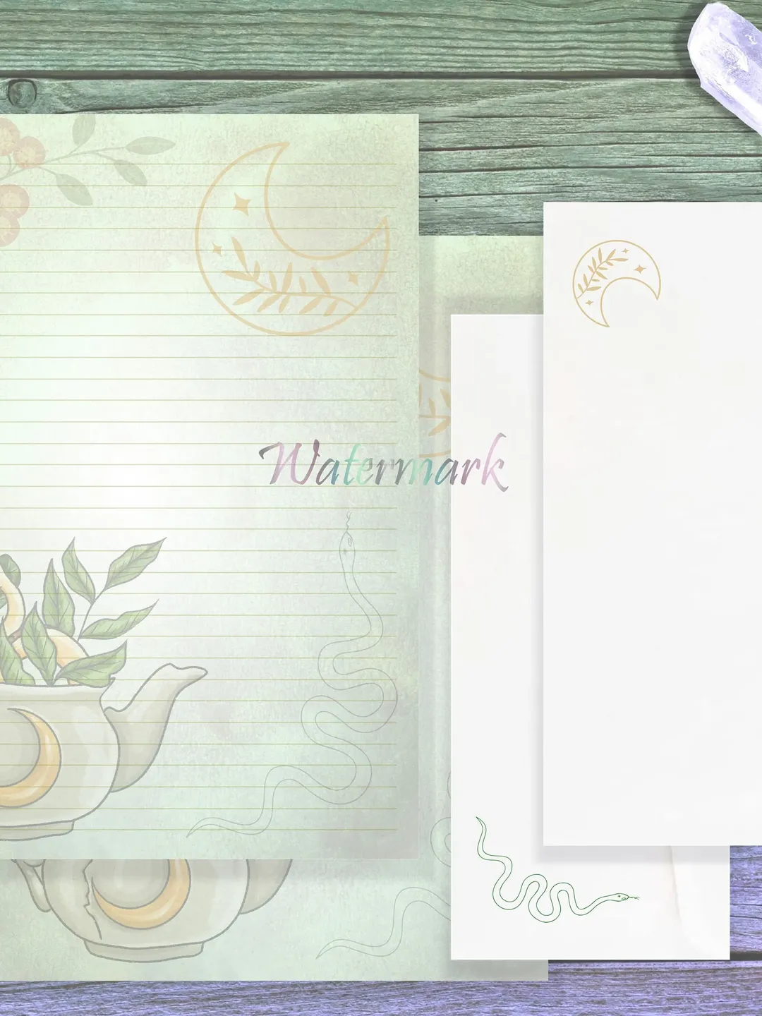 Garden Magic Stationery Set | Snake Writing Paper | Green Witch Letter Paper | Garden Witch Stationery | Cottage Core Witch Paper