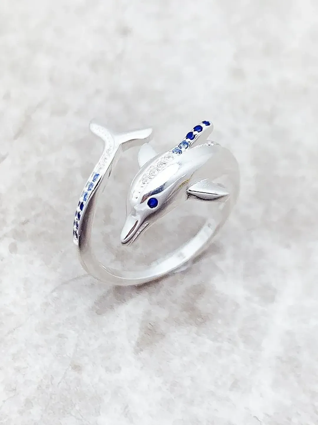925 Silver Dolphin Ring, Resizable Adjustable Dolphin Ring, Womens Dolphin Rings, Silver Dolphin Ring, Sterling Silver Dolphin Ring, Ring