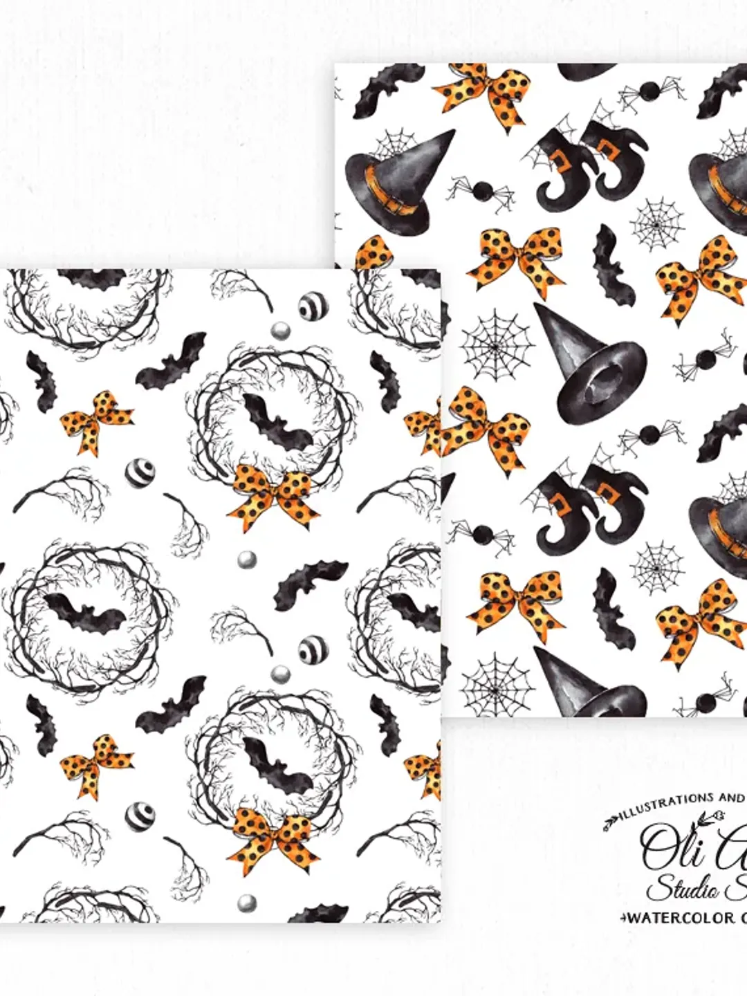 Watercolor Digital paper pack. Happy HALLOWEEN. Fall. Download Seamless ...