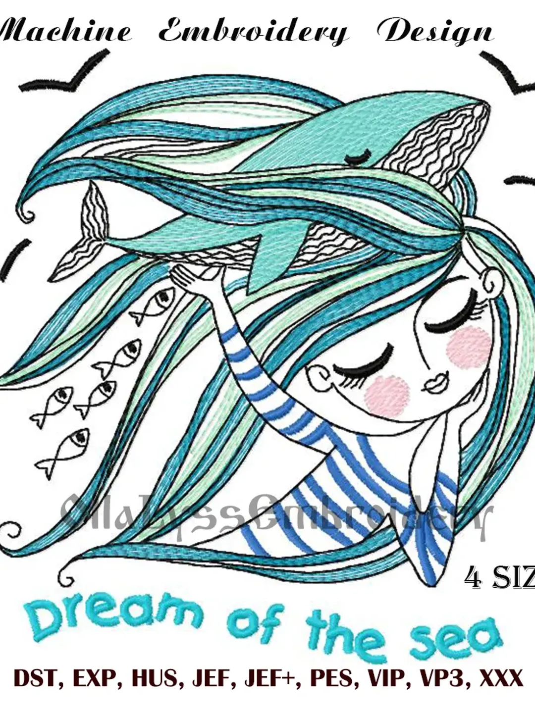 Dream of the sea machine embroidery design