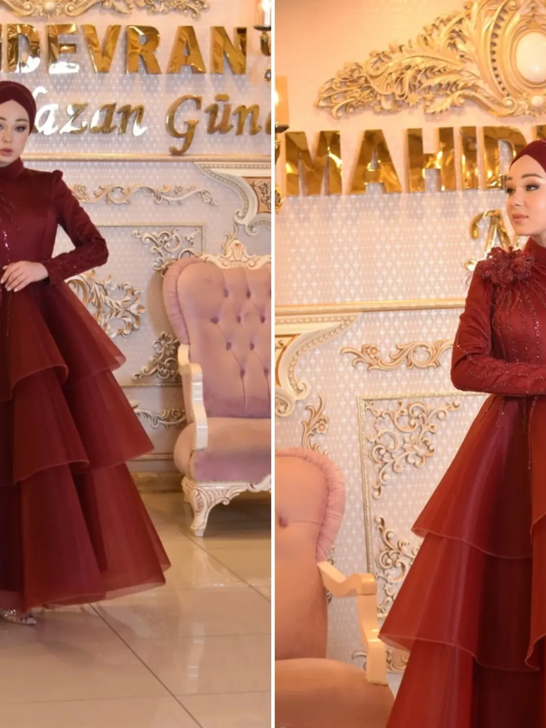 AHUNARE HIJAB - Wedding Dress, Muslim Evening Gown, Nikah, Islamic Wedding, Engagement, Bridesmaid