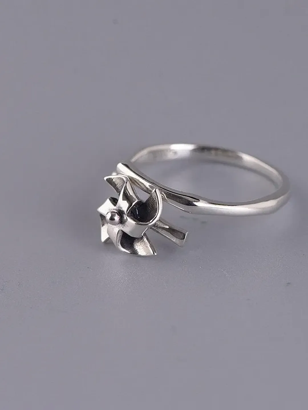 925 Silver Windmill Ring, Windmill Ring, anxiety ring, fidget ring, adhd ring, anxiety ring spinner, mental health ring, mental health rings