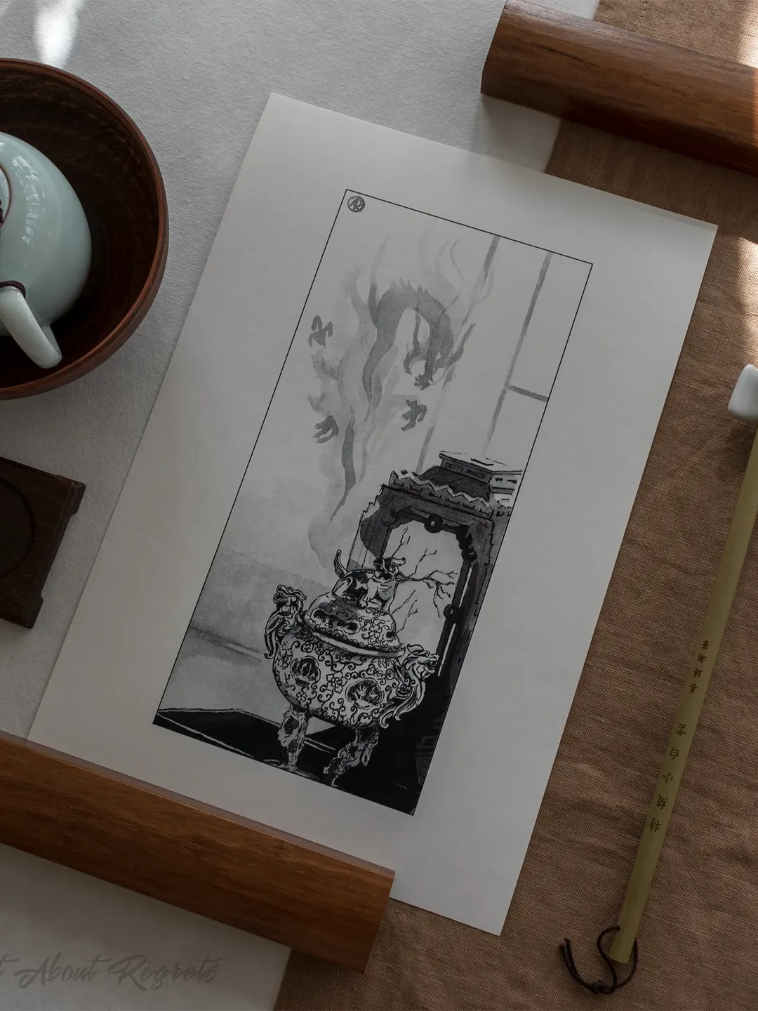 Art Print Incense burner inspired by Mo Dao Zu Shi / Forget About Regrets / Lan Wangji / Wei Wuxian