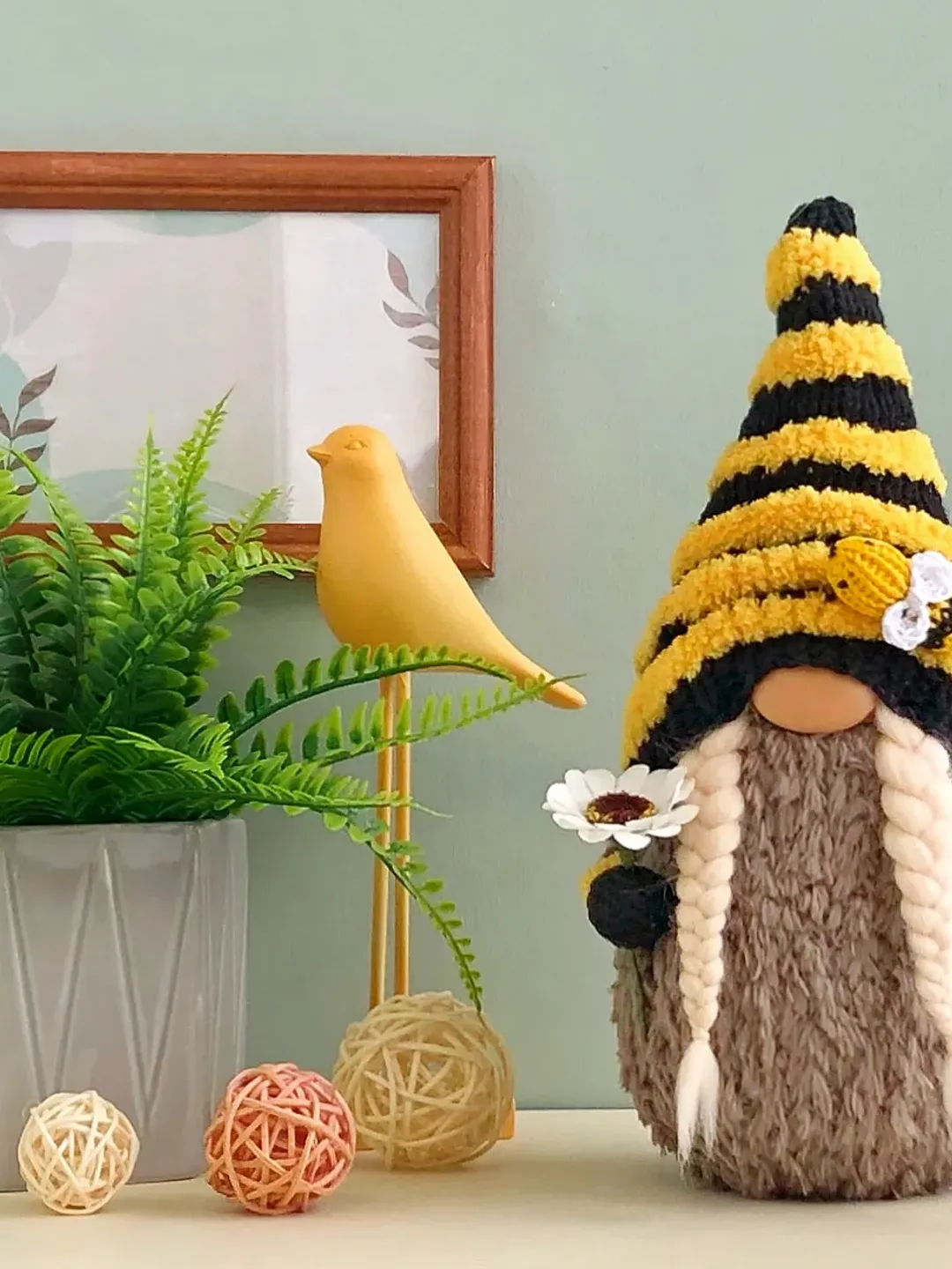 Bumble bee gnome, Spring gnome decor, Easter gnome decoration