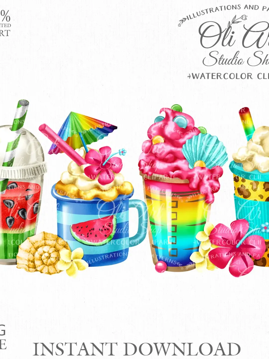 Beach. Summer. Spice Latte. Coffee PNG. Drinks. Spring Digital File. Digital Download. OliArtStudioShop