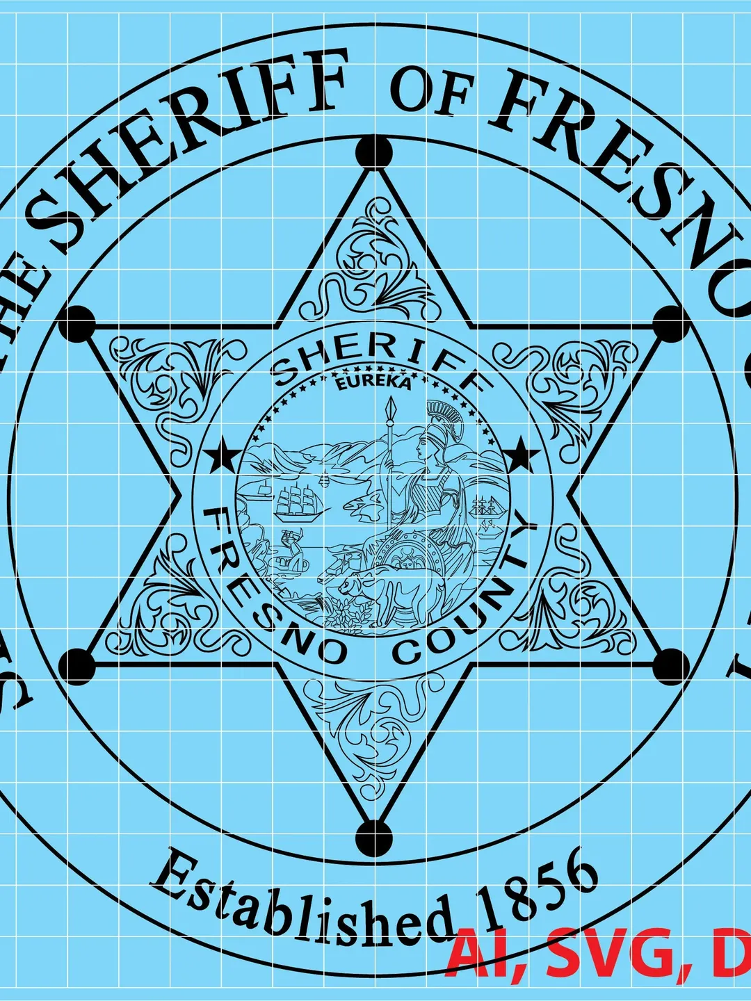 State of California Orange County Sheriff Badge, Logo, Seal