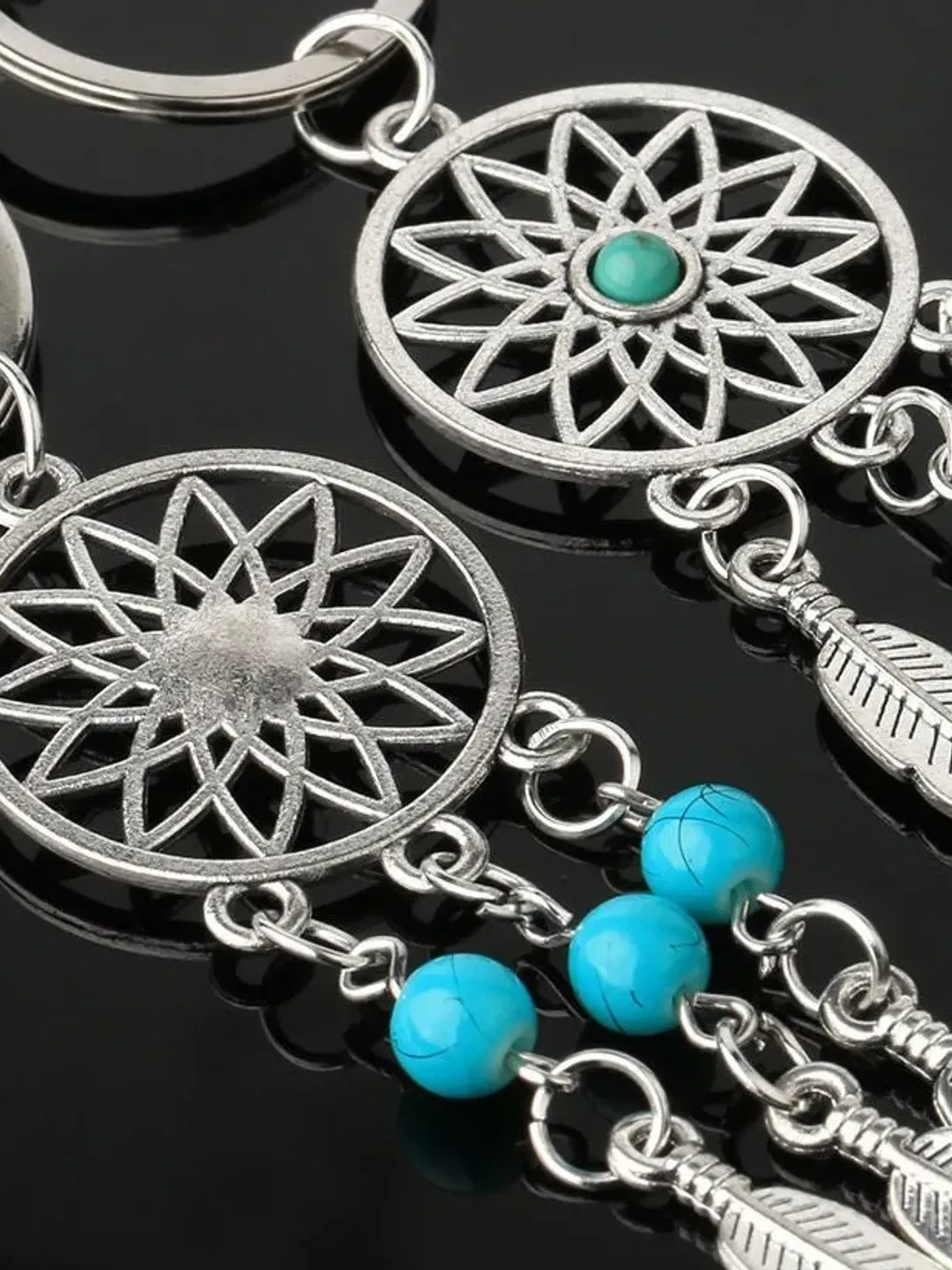 Extic Key Rings Bohemian Key Ring, Evil Eye Keyring Keychain, Feather Key Ring ...