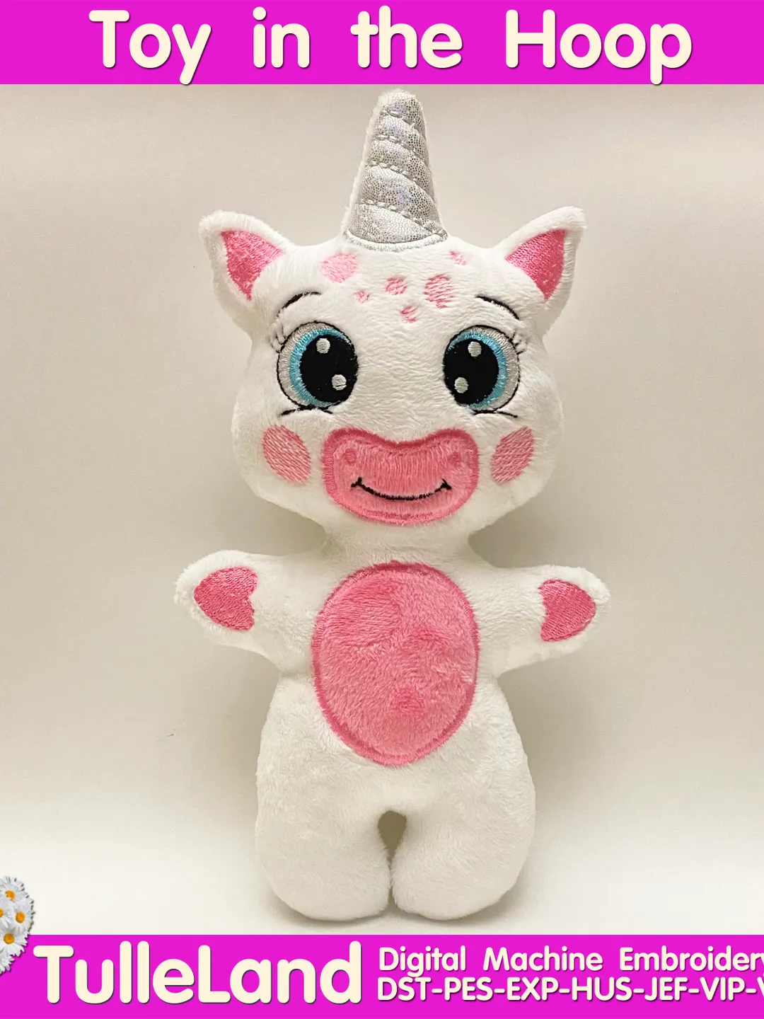 Unicorn Toy Stuffed ITH Pattern Machine embroidery design Unicorn Toy Stuffed in the Hoop Machine embroidery design