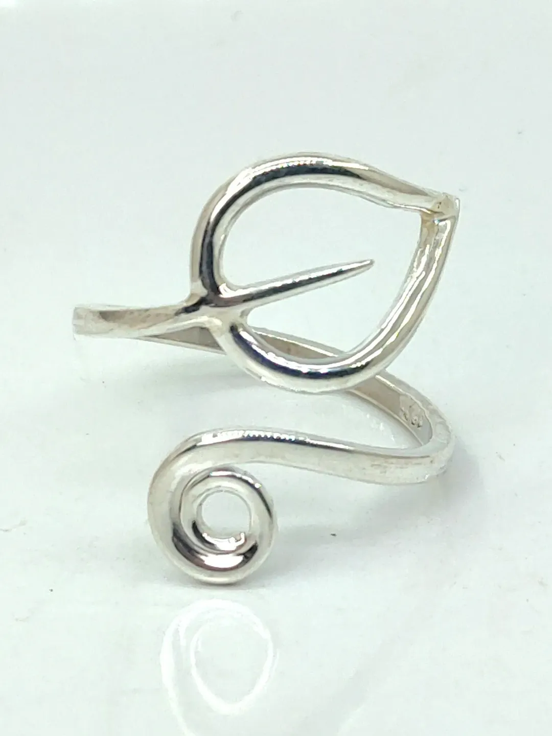 Spiral Ring, Leaf Ring, 925 Silver Ring, Handmade Ring, Stacking Ring, Adjustable Ring, Coil Ring, Midi Ring, Chunky Ring, Wire Ring For Her