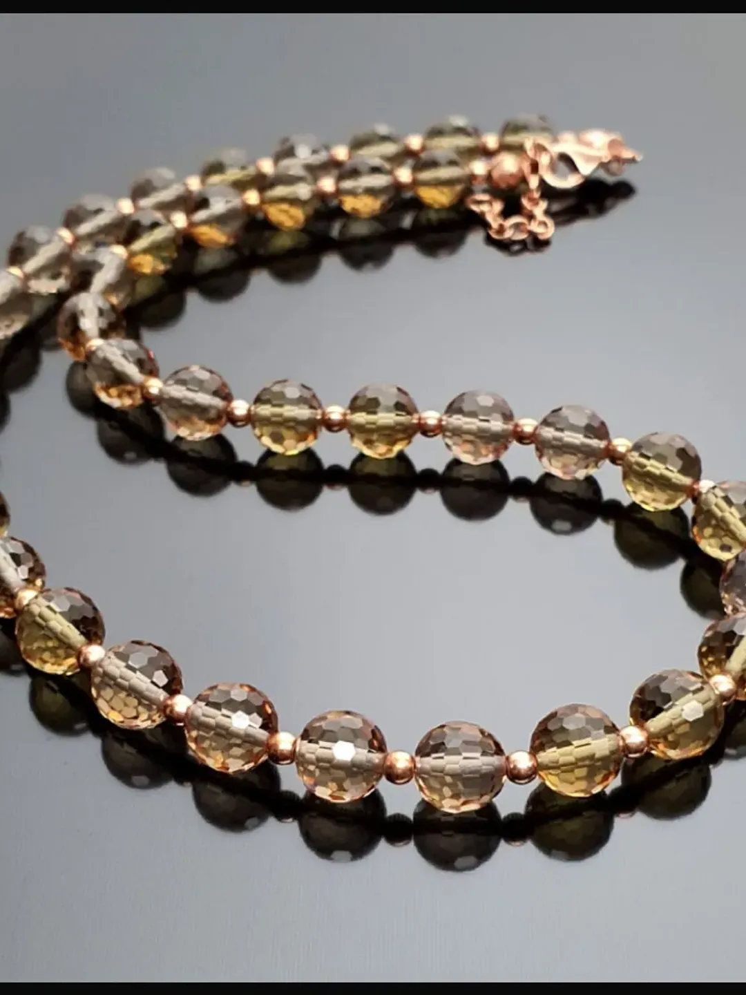 Charming Zultanite Jewelry with Rose Gold Silver Accessory, 925 Sterling Silver Necklace with Diaspore Zultanite Beads, Valentine's Gifts