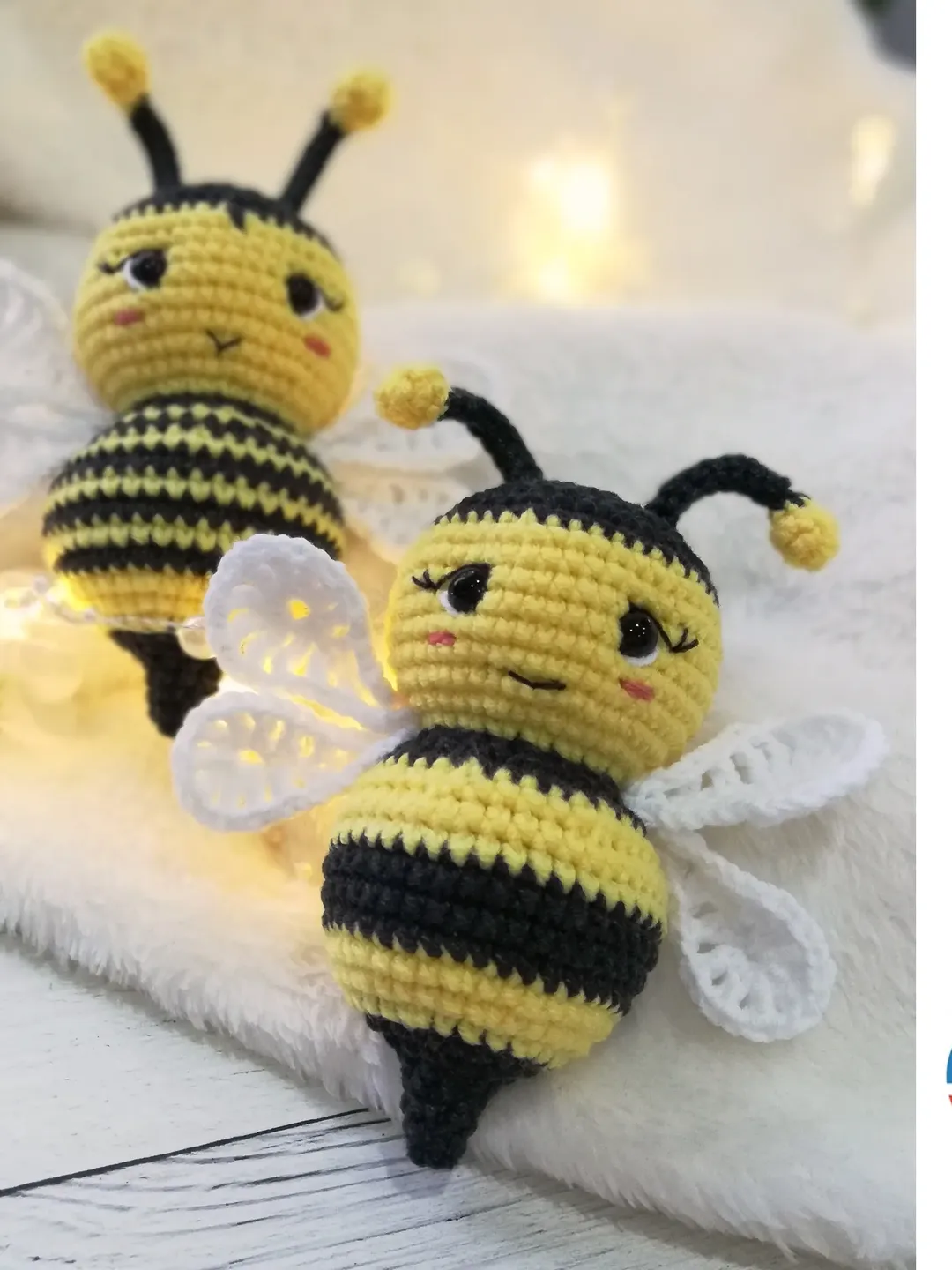 Crochet honey bee pattern, amigurumi insect tutorial little bee, easy to follow PDF pattern by CrochetToysForKids