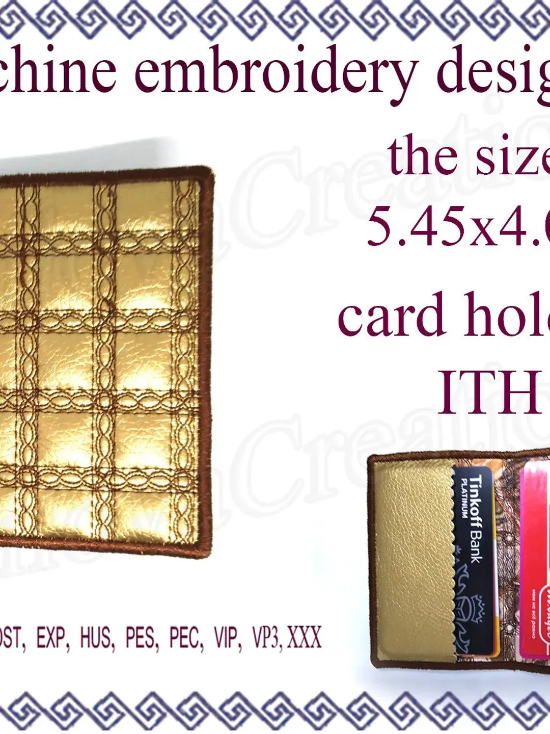 In the hoop Card case Machine embroidery designs  Card holder ITH