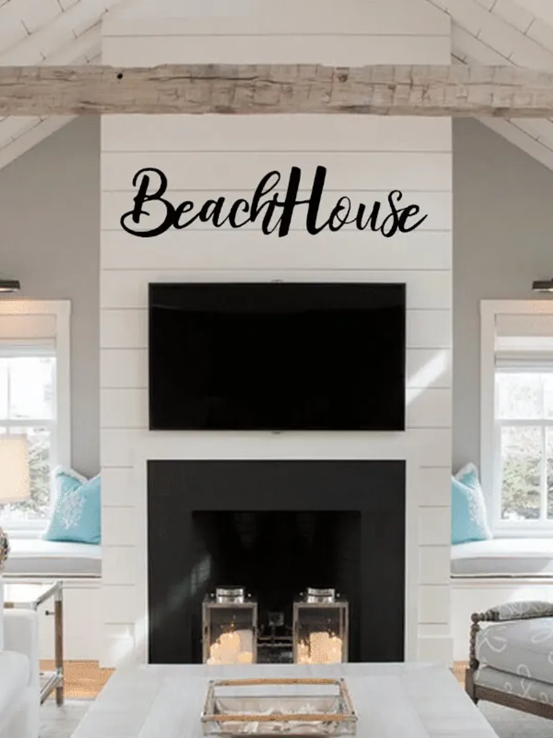 Beach House sign, Beach Wall Decor, Beach House Word Sign, Beach House Decor, Summer Decor, Home Decor, Coastal Decor, Hawaiian Decor