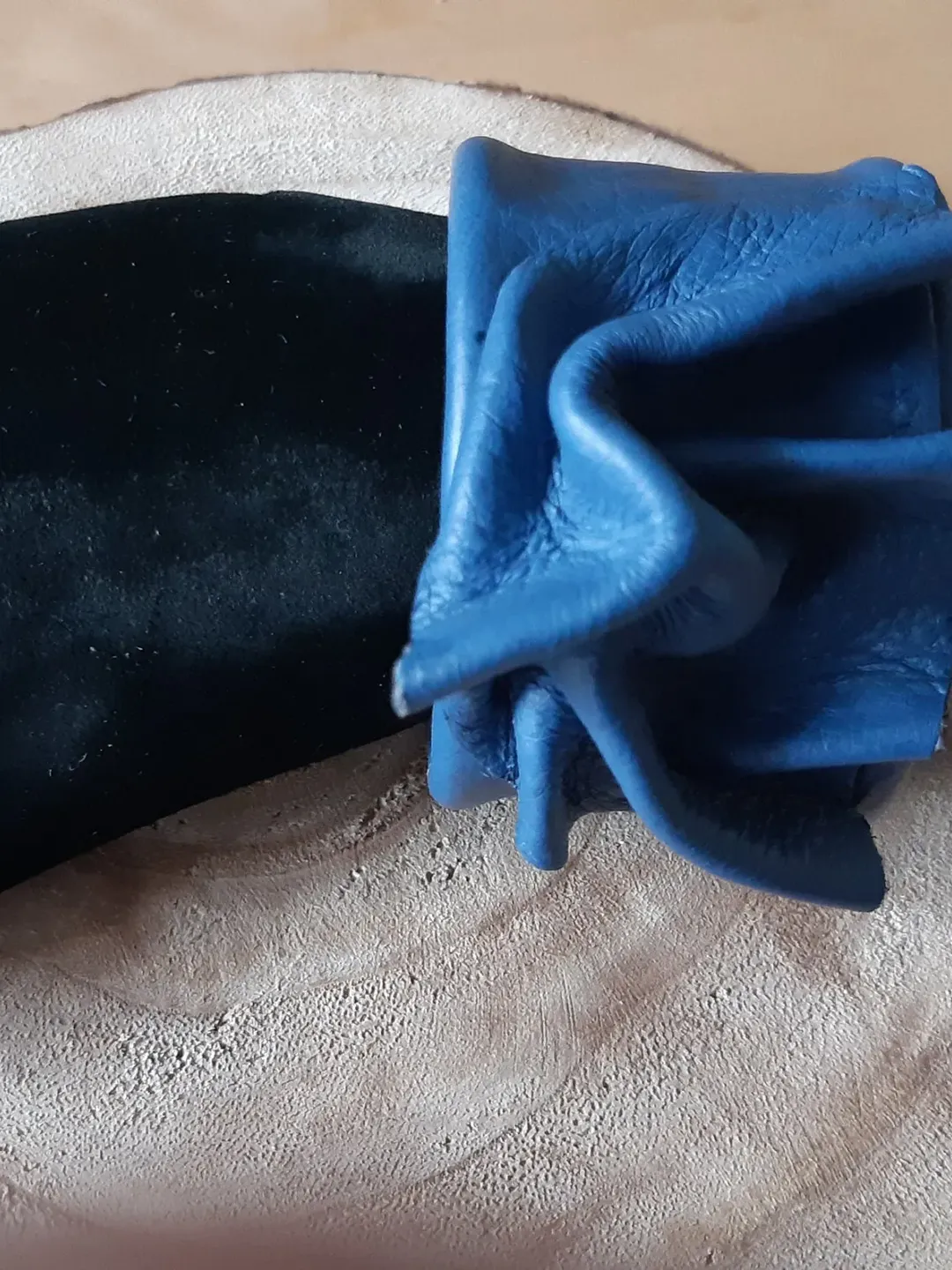 handmade leather bracelet, blue, unique