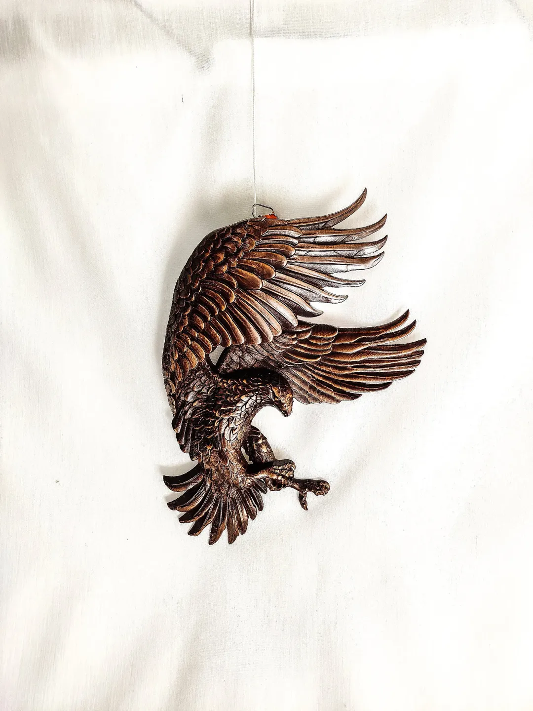 Rustic Wood Wall Hanging An Eagle, Wooden Carver Panel An Eagle, Wooden Gift on the wall, Carved wood wall art A Flying bird