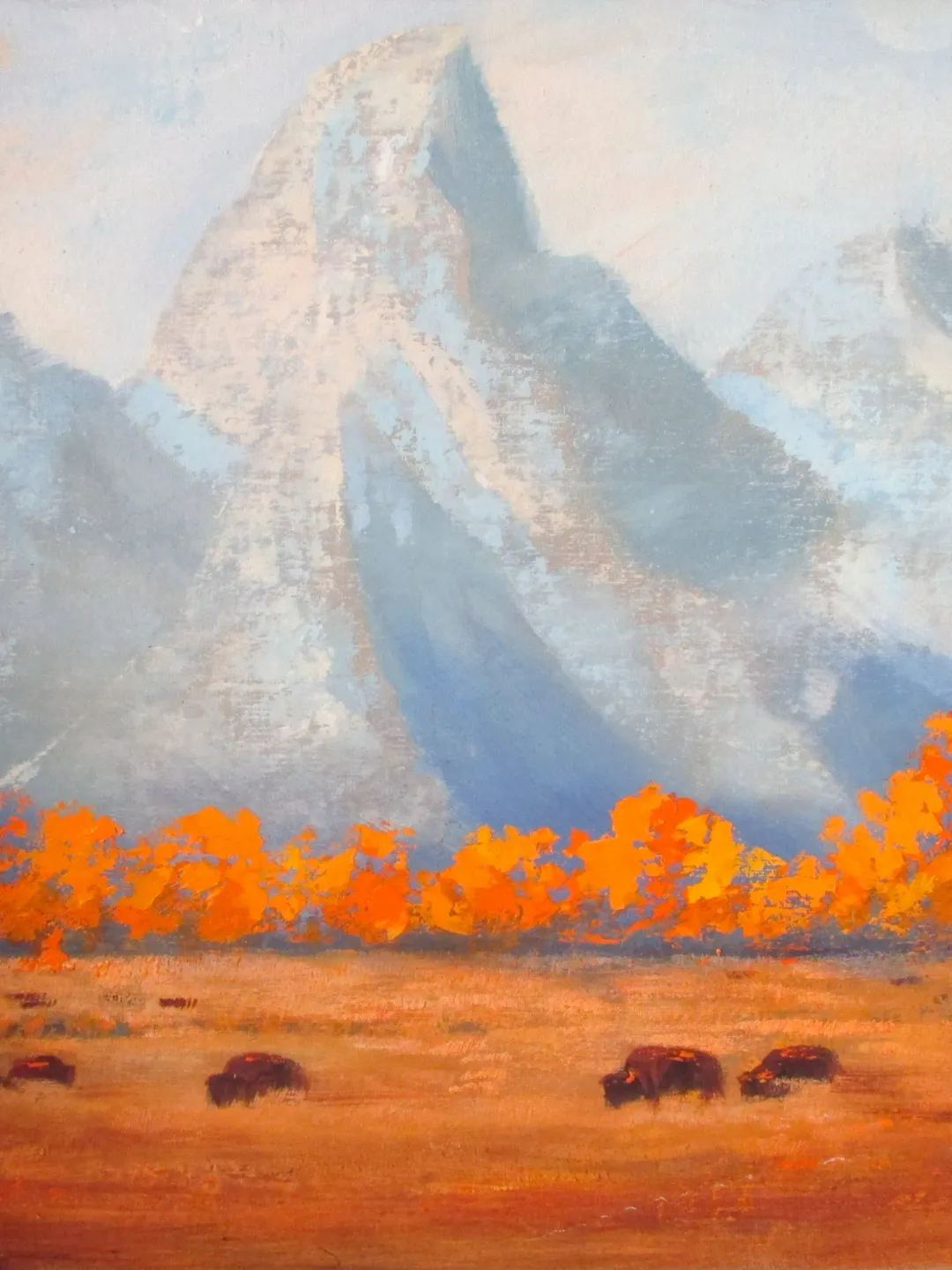 Grand Teton Painting ORIGINAL OIL PAINTING on Canvas, Wyoming Painting Original Oil Art by "Walperion Paintings"