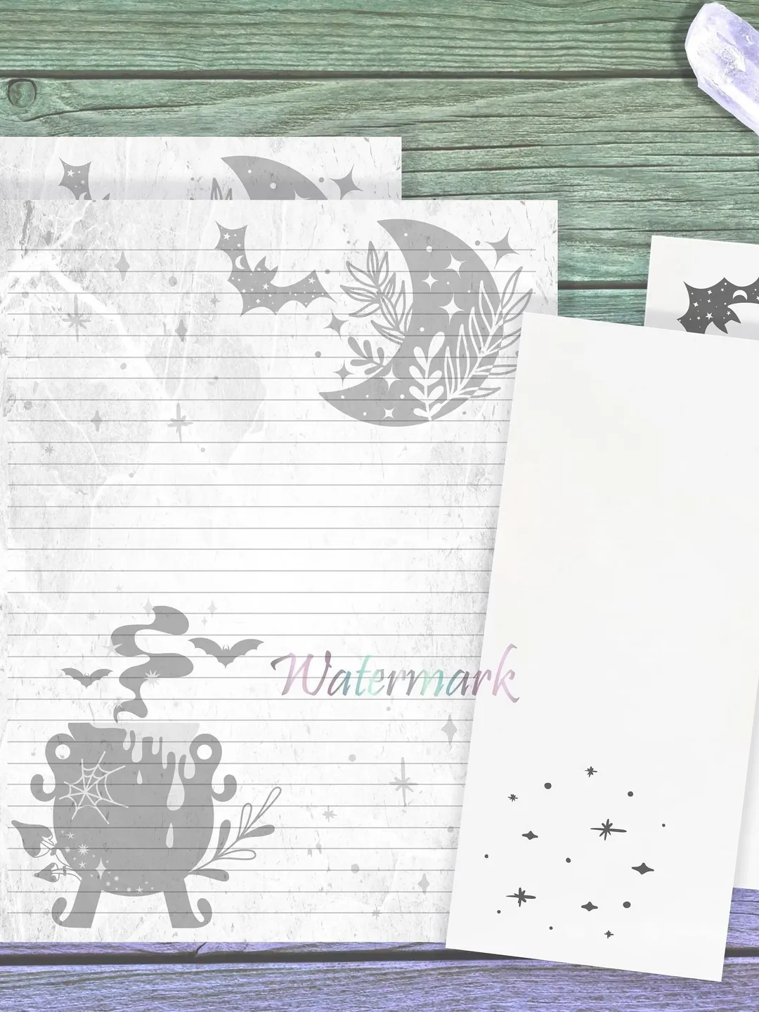 Midnight Potion Writing Paper | Cauldron Letter Paper | Bat Stationery Set | Moon Page | Witch Paper | Witchy Stationery | Cauldron Page