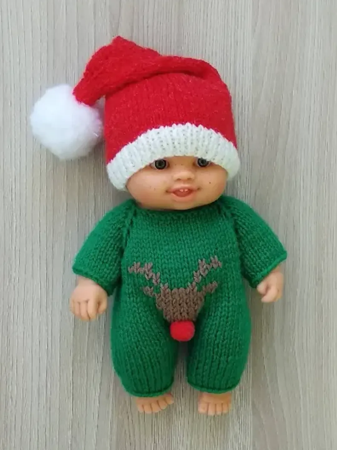 Christmas outfit Miniland doll clothes 21cm, Xmas Winter overalls 21cm Miniland, Christmas Nines d'Onil doll clothes